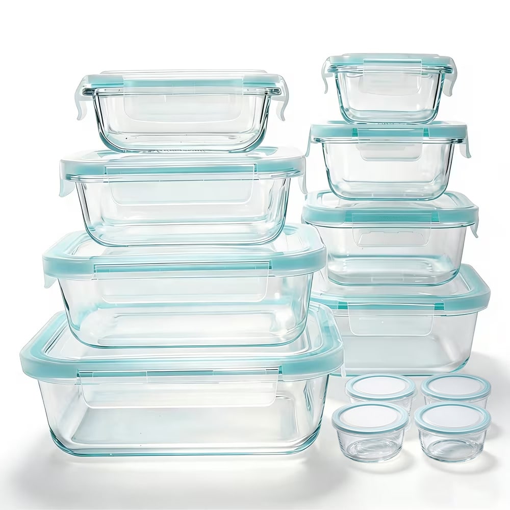 24 Pcs Glass Food Storage Cont - Meal Prep Glass Containers Oven Safe recension och pris