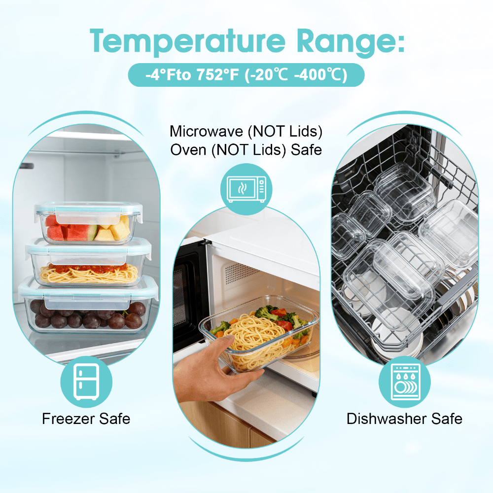 24 Pcs Glass Food Storage Cont - Meal Prep Glass Containers Oven Safe recension och pris