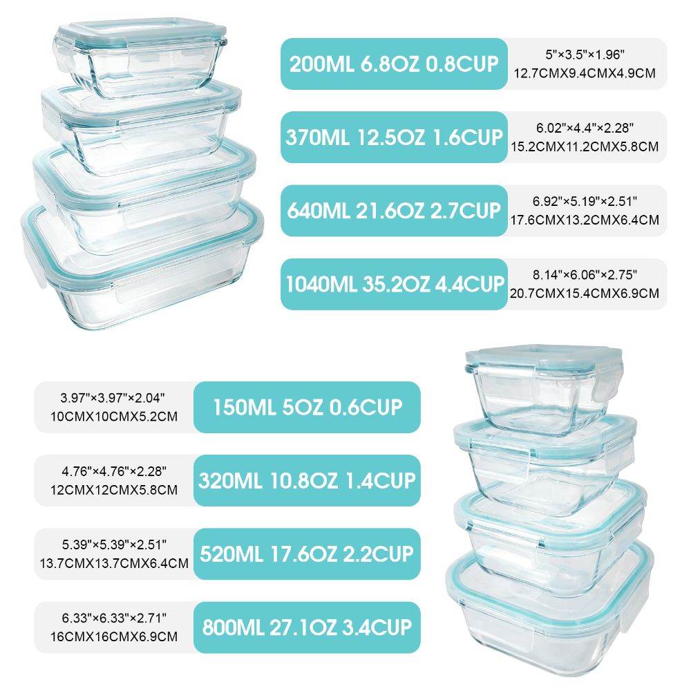 24 Pcs Glass Food Storage Cont - Meal Prep Glass Containers Oven Safe recension och pris